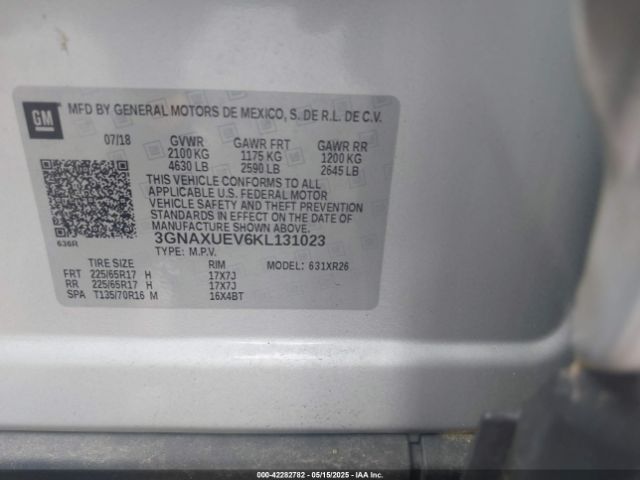 2019 CHEVROLET EQUINOX 3GNAXUEV6KL131023 Photo 8