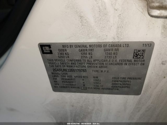 2GKFLRE32E6179783 GMC lfx - vvt, e85 max, aluminum