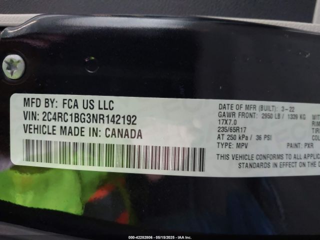 2022 CHRYSLER PACIFICA 2C4RC1BG3NR142192 Photo 8