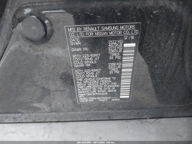KNMAT2MV6HP542218 Nissan 2017