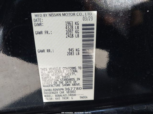 1N4BL4DVXPN367780 Nissan 2023
