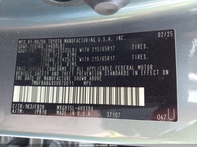 7MUFBABG9SV070011 Toyota Corolla Cross Hybrid Se