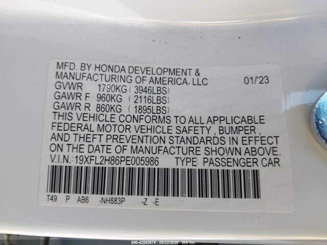 19XFL2H86PE005986 Honda k20c2