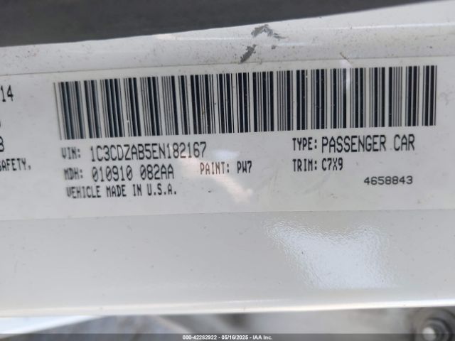 1C3CDZAB5EN182167 Dodge AVENGER SE