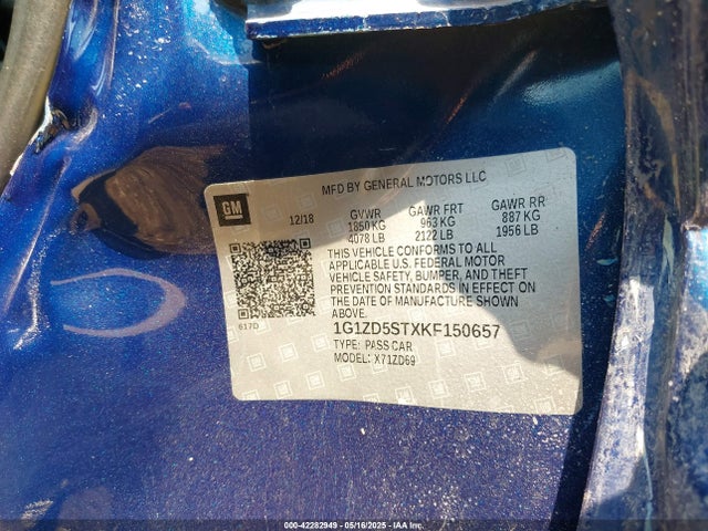 Chevrolet lfv - direct injection, variable valve timing, gen 1 2019 1G1ZD5STXKF150657 Image 9
