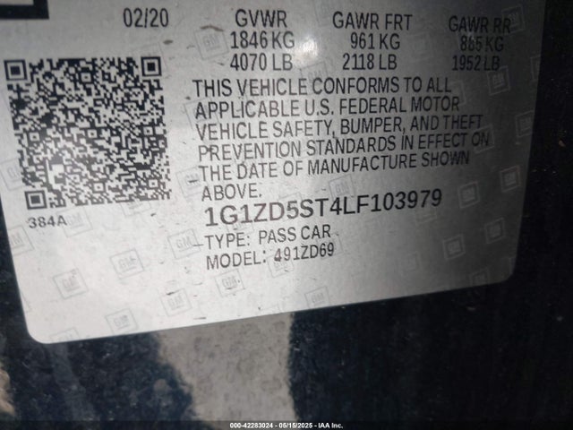 1G1ZD5ST4LF103979 Chevrolet lfv - direct injection, variable valve timing, gen 1