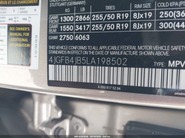 4JGFB4JB5LA198502 Mercedes-Benz m264