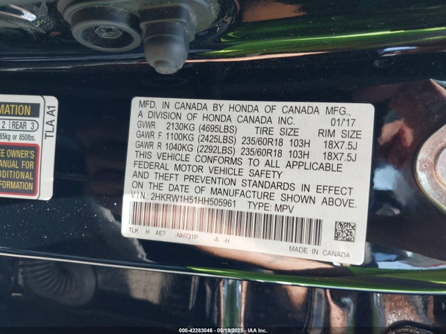 2HKRW1H51HH505961 Honda l15be