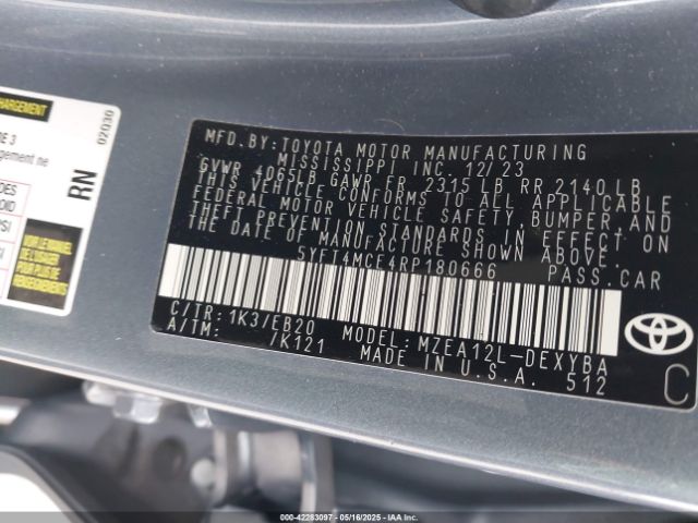 2024 TOYOTA COROLLA 5YFT4MCE4RP180666 Photo 8