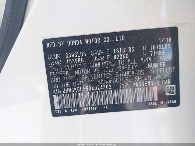 JHMGK5H55GX024302 Honda l15b1