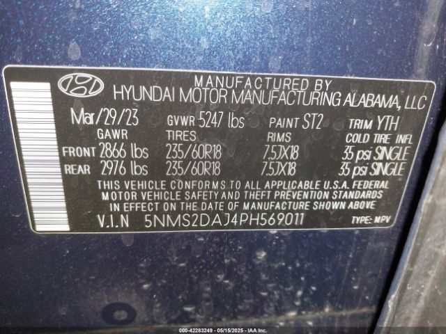 2023 HYUNDAI SANTA FE 5NMS2DAJ4PH569011 Photo 8