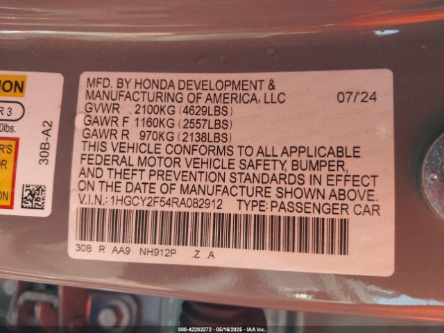 2024 HONDA ACCORD 1HGCY2F54RA082912 Photo 8