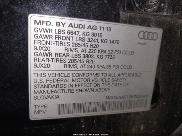 2019 AUDI Q7 WA1LAAF73KD020866 Photo 8