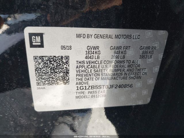 1G1ZB5ST0JF240856 Chevrolet lfv - direct injection, variable valve timing, gen 1