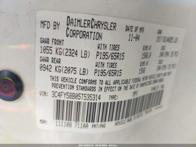 2005 CHRYSLER PT CRUISER 3C4FY58B05T535314 Photo 8