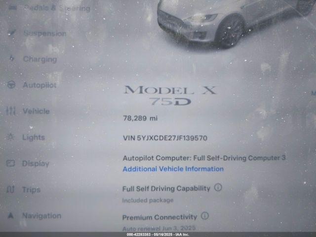 5YJXCDE27JF139570 Tesla MODEL X
