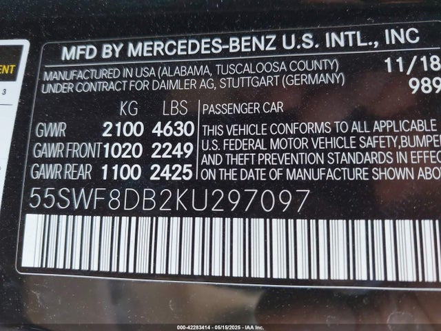 Mercedes-Benz m264 2019 55SWF8DB2KU297097 Image 9