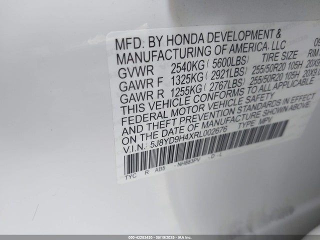 Acura j35y5 2024 5J8YD9H4XRL002676 Image 9
