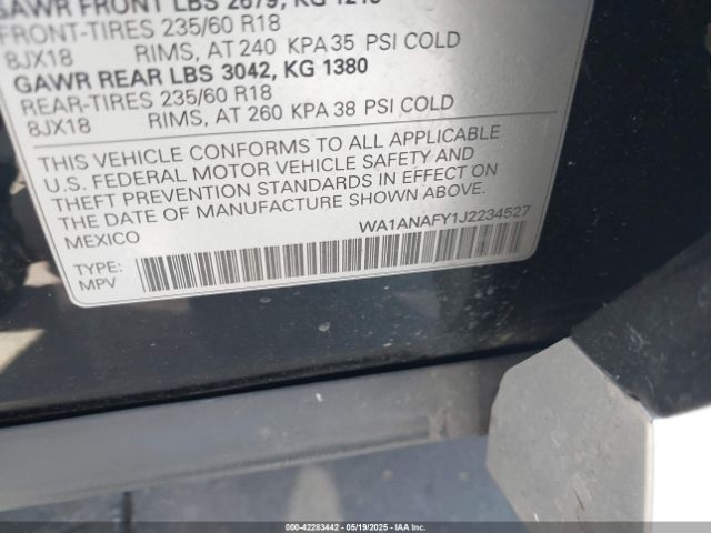 WA1ANAFY1J2234527 Audi Q5 2.0t Premium/2.0t Tech Premium