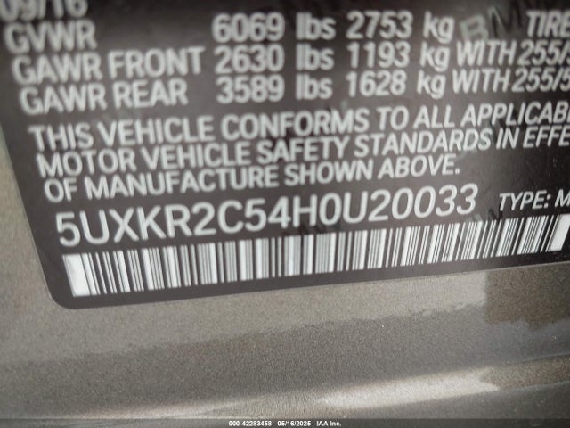 BMW X5 Sdrive35i 2017 5UXKR2C54H0U20033 Image 9