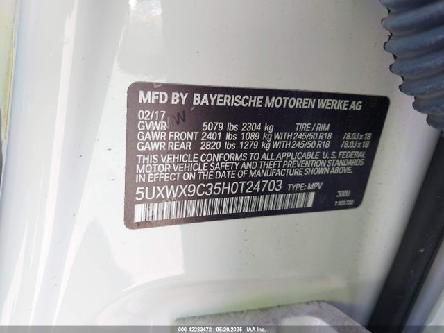 5UXWX9C35H0T24703 BMW X3 Xdrive28i