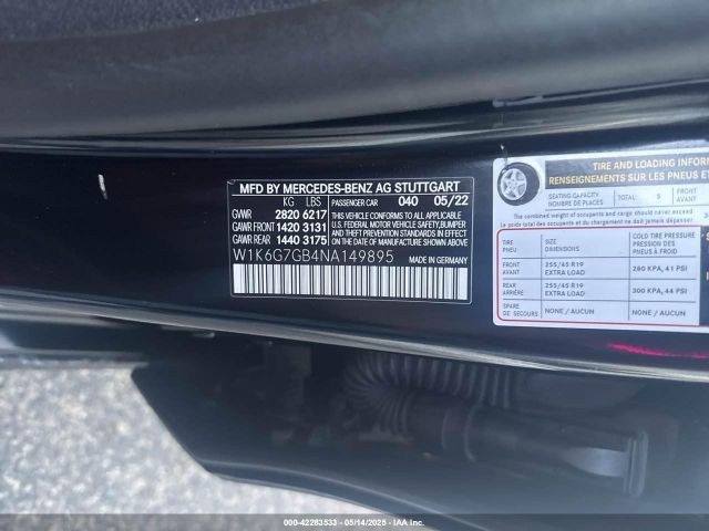 W1K6G7GB4NA149895 Mercedes-Benz S 580 4matic