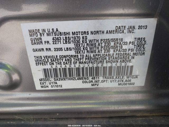 2013 MITSUBISHI OUTLANDER SPORT 4A4AR4AUXDE013469 Photo 8