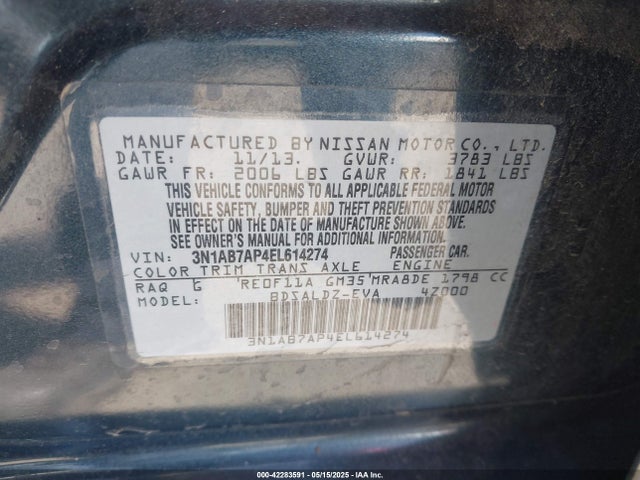 Nissan SENTRA SV 2014 3N1AB7AP4EL614274 Image 9