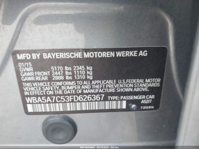 WBA5A7C53FD626367 BMW 528 XI