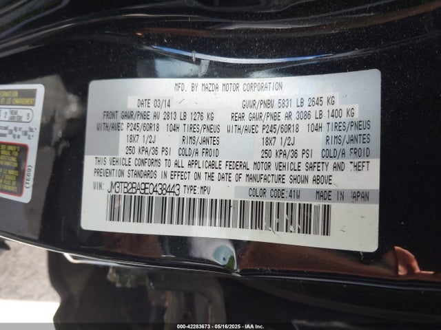 Mazda CX-9 SPORT 2014 JM3TB2BA9E0438443 Image 9