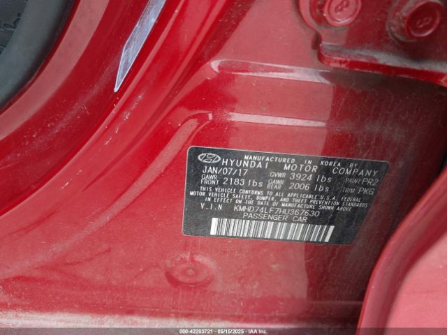 KMHD74LF7HU367630 Hyundai ELANTRA SE