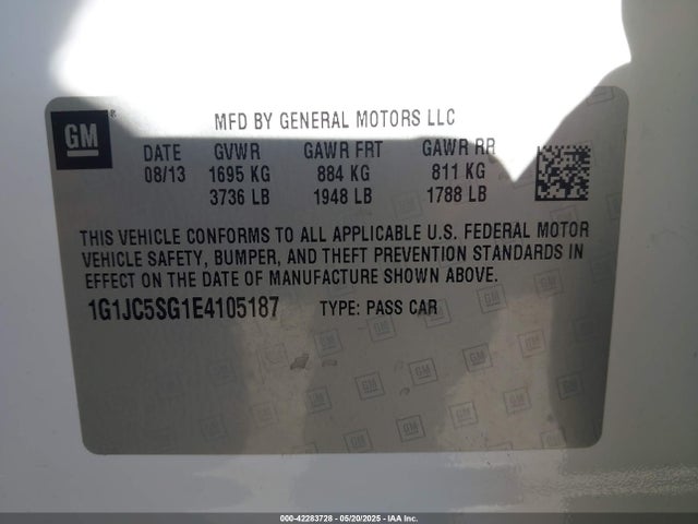 1G1JC5SG1E4105187 Chevrolet Sonic Lt Auto
