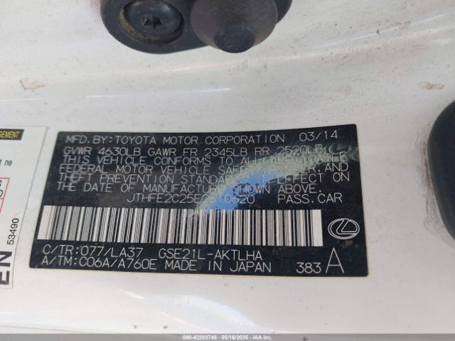JTHFE2C25E2510620 Lexus 2gr-fse