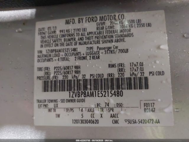 2014 FORD MUSTANG 1ZVBP8AM1E5215480 Photo 8