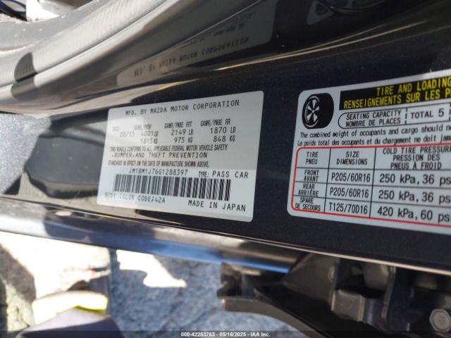 JM1BM1J76G1288397 Mazda Mazda3 I Sport
