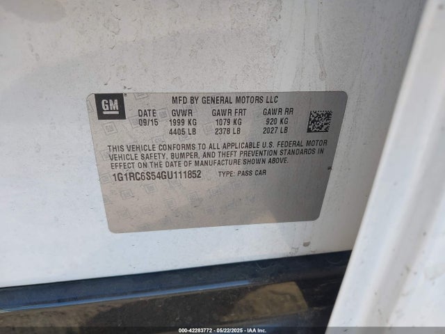 1G1RC6S54GU111852 Chevrolet l3a - di, vvt, hybrid, gen 1