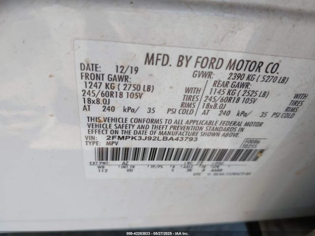 2020 FORD EDGE 2FMPK3J92LBA43793 Photo 8