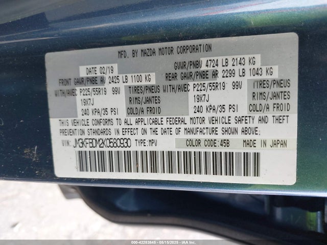 JM3KFBDM2K0580930 Mazda py cylinder deactivation