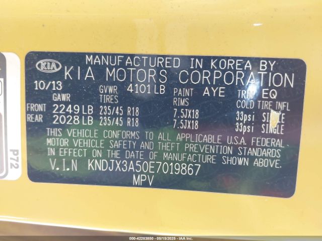 KNDJX3A50E7019867 KIA Soul !