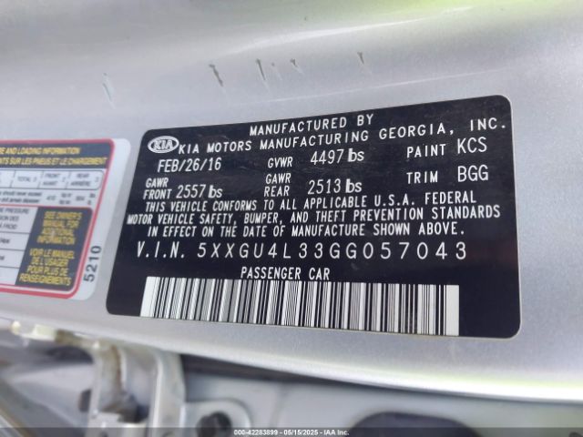 5XXGU4L33GG057043 KIA t-gdi theta ii