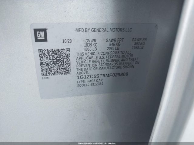 1G1ZC5ST6MF029808 Chevrolet Malibu Fwd 1fl