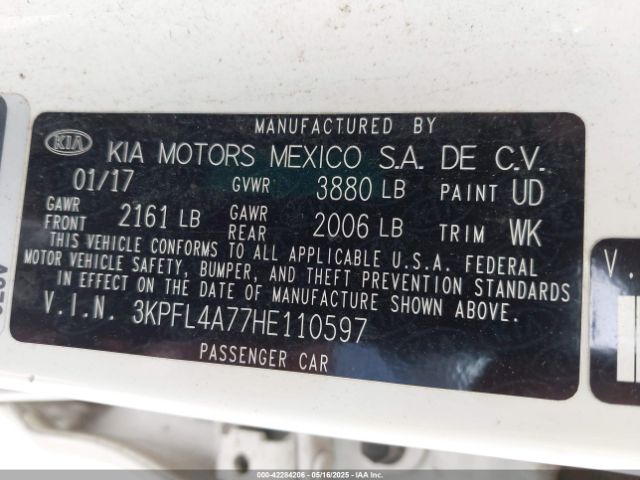 3KPFL4A77HE110597 KIA FORTE S
