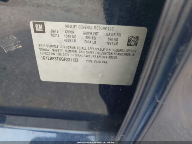 1G1ZB5STXGF231123 Chevrolet MALIBU LS