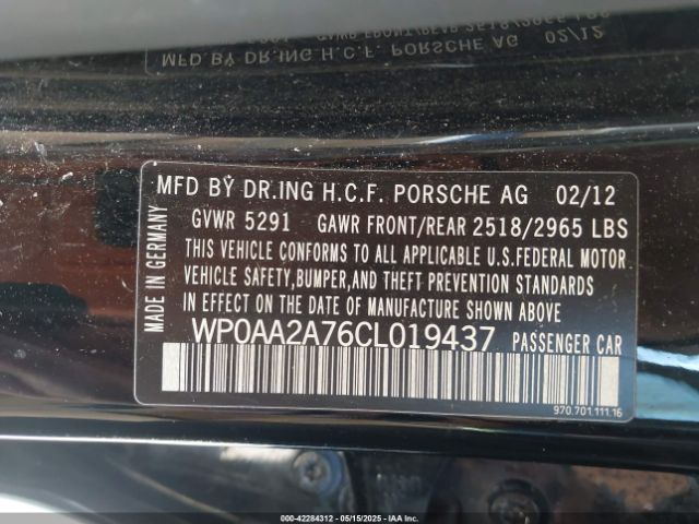 2012 PORSCHE PANAMERA WP0AA2A76CL019437 Photo 8