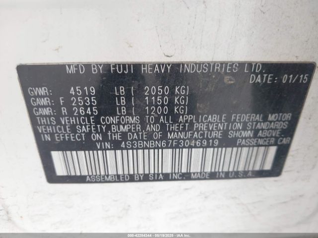 4S3BNBN67F3046919 Subaru Legacy 2.5i Limited