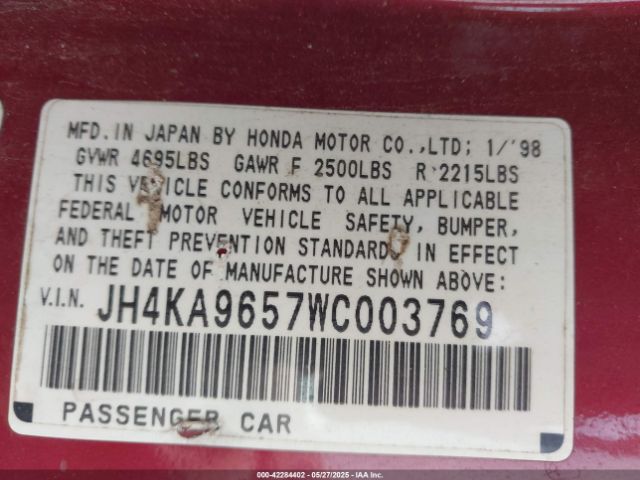 1998 ACURA RL JH4KA9657WC003769 Photo 8