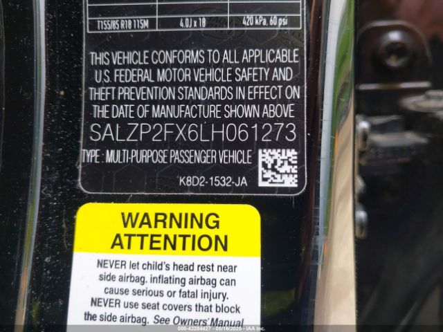 2020 LAND ROVER RANGE ROVER EVOQUE SALZP2FX6LH061273 Photo 8