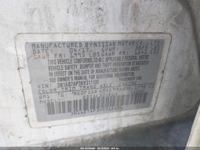 3N1AB7AP3HY311106 Nissan SENTRA SV