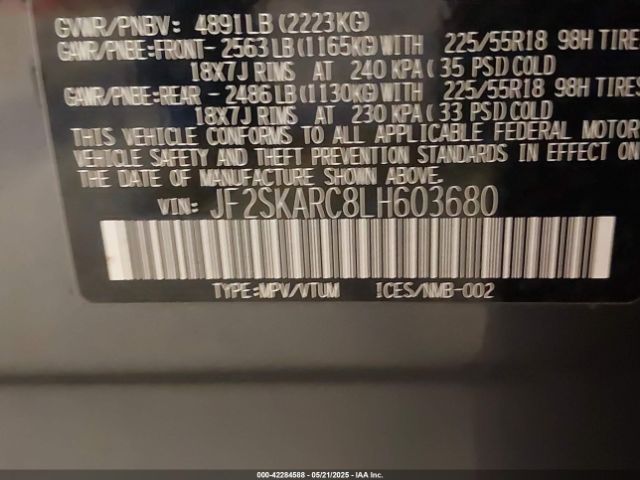 JF2SKARC8LH603680 Subaru Forester Sport