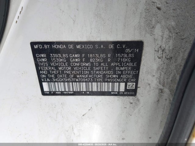 3HGGK5H57FM709473 Honda FIT LX